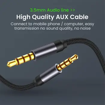 3.5 MM Jack AUX Audio Kabelis-prailgintojas Su Mikrofonas Stereo Headphone Splitter Ausinių Adapteris, Kabelis Automobilio Kompiuterio Garsiakalbis