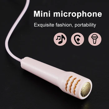 3.5 mm Laidinė laisvų Rankų įranga Profesionali Karaoke Ausines Nešiojamą Mic Nešiojama Stereo Mini Mikrofonas Mobilaus Telefono