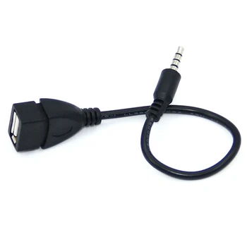 3.5 mm Vyrų ir Moterų Kabelis Garso Konvertuoti Vielos Automobilių AUX Kabelis Moterų OTG Konverteris Adapterio Kabelį Audio AUX Lizdas USB 2.0 Tipas