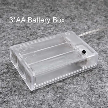 3 AA Baterijų Laikiklis Dėžutė Atveju Perjungti Naujas 3 AA 4.5 V Baterijų Laikiklis Dėžutė Atveju su Švino Skaidrus Langelis