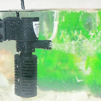 3 in 1 3W Mini Akvariumo Žuvų Bako Filtrą, Vandens Valytuvas Povandeninis Deguonies Siurblio Filtras Separatorius Biochemischen Schwamm Oro Deguonies