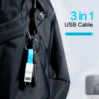 3 in 1 Multi USB pultelio Kabelis Nešiojamų Micro USB 
