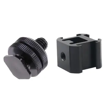 3 kontaktinės jungties tvirtinimo Adapteris Dual Varžtai Stovas Laikiklis, skirtas DSLR Fotoaparato Blykstės Šviesos