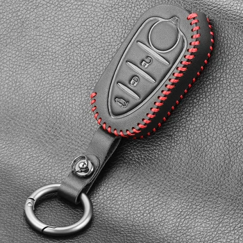 3 Mygtukai natūralios Odos Apversti Auto Klavišą Atveju Fob Padengti Alfa Romeo Mito Giulietta 159 Gta Lankstymo Klavišus keychain