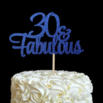 30 & Pasakų Tortas topper Blizgučiai 30 Gimtadienio Dekoracijas Trisdešimt metų Jubiliejų Šalis Dekoro Pyragas Apdaila Tiekimo