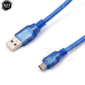 30cm 150cm 3m 5m 1pcs USB 2.0 Type A Male į Mini 5P Male Mini 5P USB Kabelis Folija+Pintas Ekranas duomenų kabelis