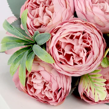 30cm Rose Šilko Bijūnas Dirbtinių Gėlių Pink 