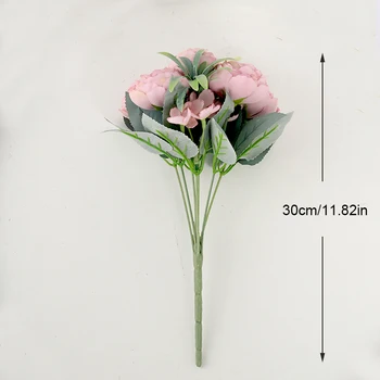 30cm Rose Šilko Bijūnas Dirbtinių Gėlių Pink 