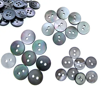 30Pcs Juodu perlamutru marškinėliai mygtukai fizinis apvalkalas mygtukai juoda vaivorykštės spalvų Mygtukus 9mm~11.5 mm