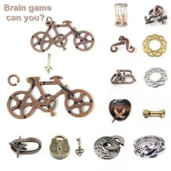 33 stilių Smegenų žaidimas žaislas IQ Testas Užraktas Smegenų Kibinimas Metalų Lydinio, Dėlionės Žaidimai, dėlionės, žaislų Vaikams, Suaugusiems, Intelektualūs Žaislai, Jūs Galite?