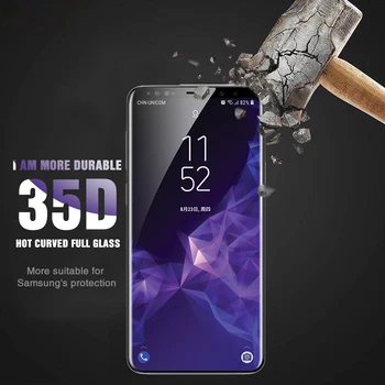 35D Visą Lenktas Grūdintas Stiklas Samsung Galaxy S8 S9 Plus Pastaba 8 9 Screen Protector Dėl S8 S9 S7 S6 krašto Apsauginės Plėvelės