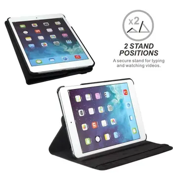 360 Laipsnių Besisukantis Stovas Atveju iPad Mini 1 2 3 Atveju PU Odos Smart Flip Dangtelis Funda 