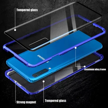 360 Magnetinės Metalo Case For Samsung Galaxy S10 Lite S8 S9 Plus S20 Ultra 20 Pastaba 10 Pro 8 9 A50 A70 A51 A71 M31 A10 Stiklo Danga
