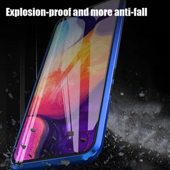 360 Magnetinės Metalo Case For Samsung Galaxy S10 Lite S8 S9 Plus S20 Ultra 20 Pastaba 10 Pro 8 9 A50 A70 A51 A71 M31 A10 Stiklo Danga