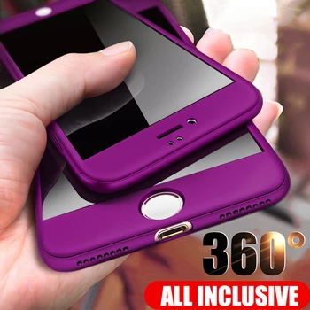 360 Visiškai Padengti Telefono dėklas Skirtas iPhone 11 Pro XR XS Max X PC Apsauginis Dangtelis skirtas iPhone 5 5S 6 6S 7 8 Plius Telefoną Atvejais su Stiklo