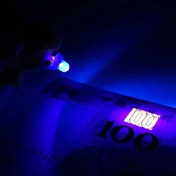 395nm Violetinė UV LED Mini Pultelio šviesos diodų (LED Žibintuvėlį, Fakelą Juodos šviesos Lempos Id Valiuta Pasus Katė Šuns, augintinio šlapimo Detektorius
