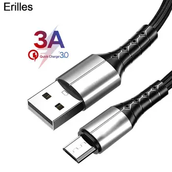 3A Micro USB Laidas, Greito Įkrovimo USB Sinchronizuoti Duomenis Mobiliojo Telefono Įkroviklis Adapteris Kabelio 