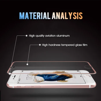 3D Aliuminio Lydinio Grūdintas Stiklas iphone 6 6s 7 8 Plius Pilnas draudimas Krašto Screen Protector, iphone X 10 5 5S SE Stiklo Plėvelės