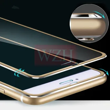 3D Aliuminis, Grūdintas Stiklas iPhone 7 8 Plus X 9H Visiškai Padengti Lydinio Rėmas Apsauginė Plėvelė iPhone 5 5S 5C SE 6 6s Turas Krašto