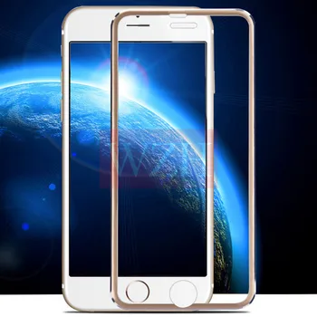 3D Aliuminis, Grūdintas Stiklas iPhone 7 8 Plus X 9H Visiškai Padengti Lydinio Rėmas Apsauginė Plėvelė iPhone 5 5S 5C SE 6 6s Turas Krašto