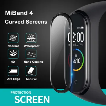 3D Apsauginė Plėvelė Xiaomi Mi juosta 4 5 Visiškai Padengti Filmas Mi band5 Smart Watchband Soft Screen Protector Mi Juosta Atveju