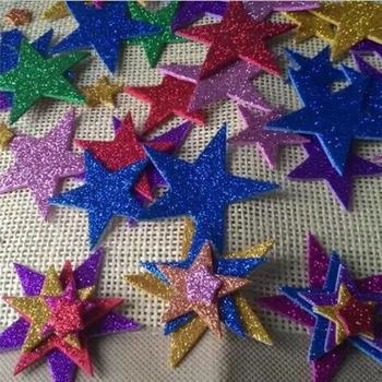 3D Blizgučiai Star lipniomis Lipdukas Kortelės Amatų Cardmaking Scrapbooking Namo Namo Kambarį Šalis Dekoro Vaikas 