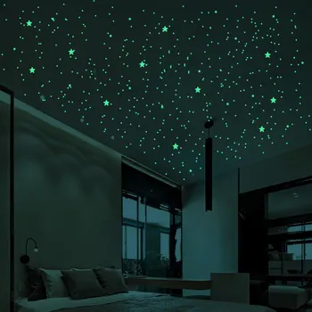 3D Burbulas Šviesos Žvaigždžių Taškų 202 vnt/set Sienų Lipduko vaikų kambario, miegamojo namų puošybai decal Švyti tamsoje 