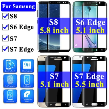 3D Grūdintas Stiklas Ant Samsung Galaxy S7 Ekrano Krašto apsaugos Samsyng S6 Šarvai S7edge Screenprotector S 7 6 Tremp 7s