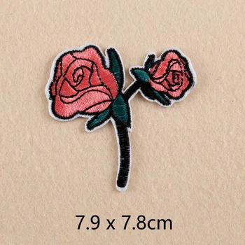 3d gėlė lelija raudona rožė, lopai, siuvinėtos aplikacijos geležies programos drabužių lipdukas drabužių siuvinėjimo juostelėmis ženkliukai