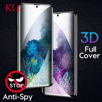 3D Išlenkti Anti-spy Grūdintas Stiklas Samsung S20 Plius Screen Protector Galaxy S10 E S8 S9 Pastaba 8 9 10 Plius tamsinti Stiklai