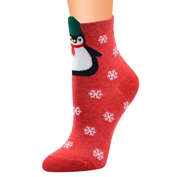 3D Kalėdų Kojinės Karnavalas Moterų Žiemos Kojinių Pingvinas Lokys Švęsti Kalėdų Dovana Šiltas Minkštas Patogus Medvilnės Taip