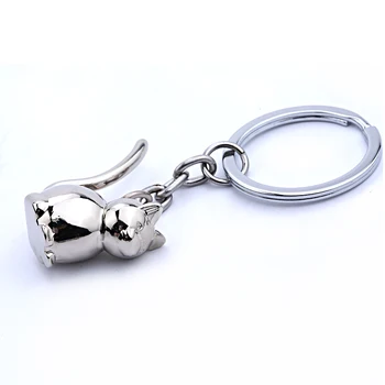 3D katė keychain mielas raktų žiedas moterims kačiukas pasisekė katė key chain raktų pakabukas mens automobilių portachiavi chaveiro llaveros maišelį, žavesio