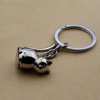 3D katė keychain mielas raktų žiedas moterims kačiukas pasisekė katė key chain raktų pakabukas mens automobilių portachiavi chaveiro llaveros maišelį, žavesio