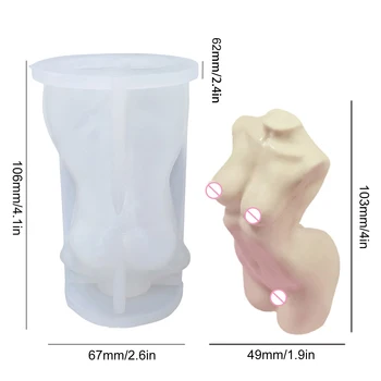 3D Kūno Žvakė Pelėsių Silikono Formos Vyrų Ir Moterų Dizaino Meno Kvepalų Vaško Žvakė Priėmimo Muilo gipso, Molio Meno Kūno Modelis
