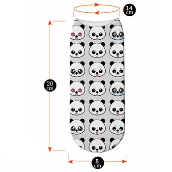3D Mados Panda Spausdinti Moterų Kojinės Naujas Unisex Mielas Žemų dažnių Kulkšnies Kojinių Minkštos Medvilnės Atsitiktinis Animacinių filmų Modelis Vasaros Lady Kojinės
