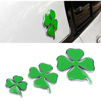 3D Metalo Automobilių Lipdukas Aukštos Kokybės Žalioji Pasisekė Dobilų Pusėje Etiketės, Alfa Romeo Keturių Lapų Dobilų Logotipas Ženklelis Lipdukas Automobilio stiliaus