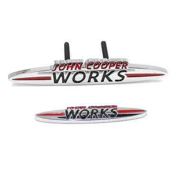3D Metalo John Cooper Works Priekinės Grotelės Logotipas Ženklelis JCW Logotipas Auto Automobilio Lipdukas, Decal, Mini Cooper F55 F56 R50, R52 R57 R58 R6
