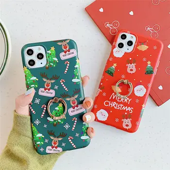 3D Mielas Elnias Lokys Kalėdų Telefono dėklas Skirtas iPhone 12 11 11Pro Max XR XS Max X 6S 7 8 Plius 12Pro Minkštas Galinį Dangtelį Linksmų Kalėdų