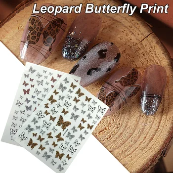 3D Nagų Dailės Lipdukai Bohemijos Stiliaus Leopard 