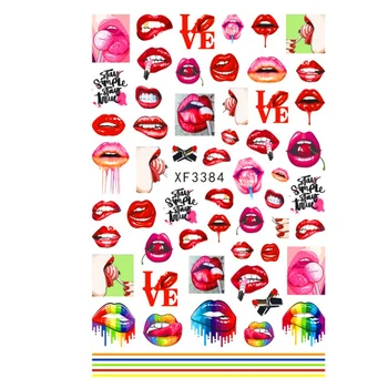 3D Nagų Mados, Meno, Lipdukas Seksualus Lūpų Mergina Dizaino Lipni, Lipdukai, Manikiūro Nagai Meno Apdaila