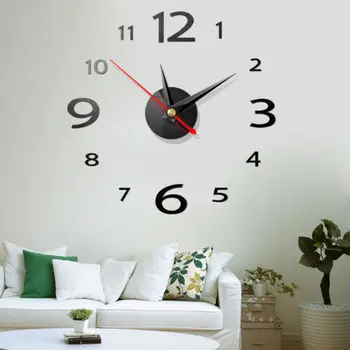 3D PASIDARYK pats Laikrodis Sienų Lipdukai Namų Šiuolaikinės Apdailos Krištolo Veidrodį Meno Lipdukai Lipdukas