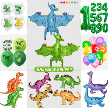 3D Pripučiami Dinozaurų Balionai Globos Dino Gimtadienio Dekoracijos Vaikams Balionu