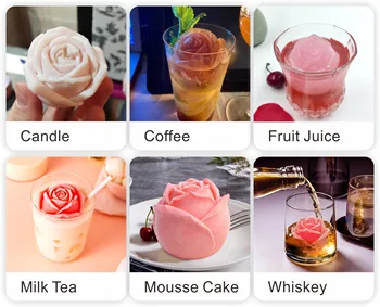 3D Rose Silikono Formos Valentino Diena Mousse Cake Pelėsių Viskio Kavos Ledo Liejimo formos 