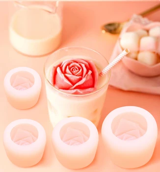 3D Rose Silikono Formos Valentino Diena Mousse Cake Pelėsių Viskio Kavos Ledo Liejimo formos 