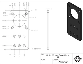 3D Spausdintuvas openbuilds nema17 žingsninių variklių montavimo fiksuotojo plokštelės aliuminio laikiklis