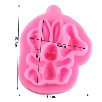 3D Triušis Easter Bunny Silikono Formų Minkštas Pyragas Formos Keksiukų Dekoravimo Priemonės Confeitaria Šokolado Pelėsių, Virtuvės Reikmenys