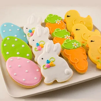 3D Velykų Cookie Cutter Įrankiai Velykų Kiaušiniai Triušis Jauniklį Morkų Formos Sausainių Pelėsių Velykų Namų Virtuvėje, Kepant Pyragas Apdaila