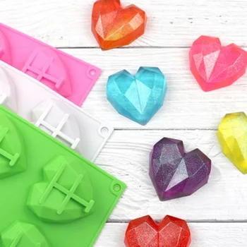 3D Širdies Formos Putėsius Pelėsių 6 Ertmės Meilės Silikono Formų Minkštas 