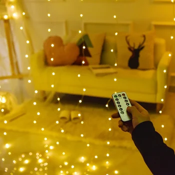 3M LED Girlianda Šviesos Girlianda Užuolaidų Lempos Nuotolinio Valdymo pultas USB String Šviesos girlianda ant lango Kalėdų Dekoracijos namams
