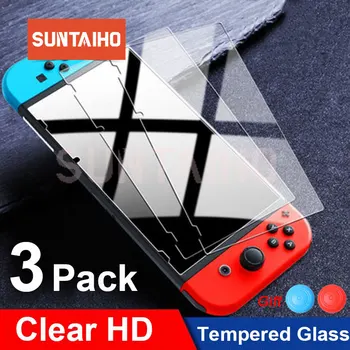 3Pack Apsauginis Stiklas Nintend Jungiklis Grūdintas Stiklas Ekrano apsaugos Nintendos Jungiklis NR Stiklo Priedai Ekrano Plėvelė